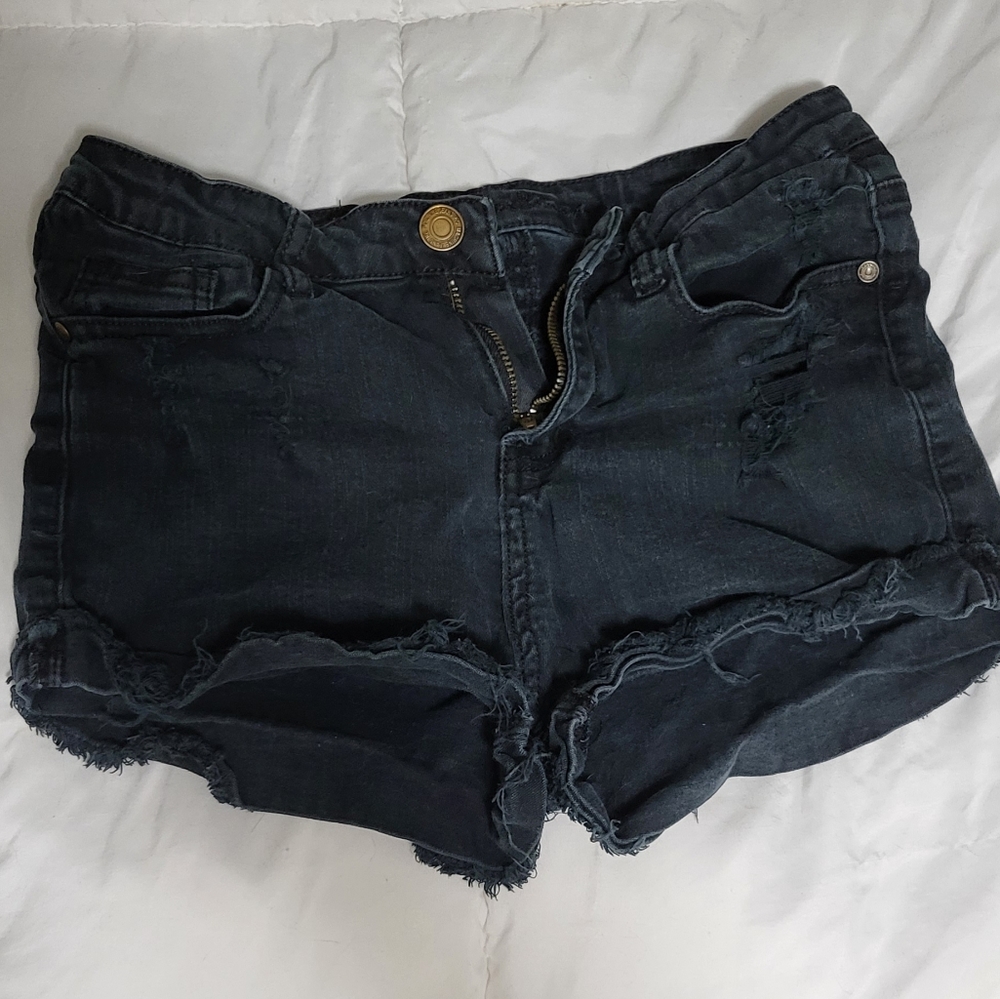 Machine Journey Mode - Black Jean Shorts